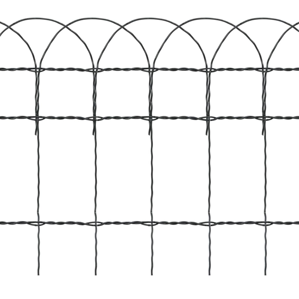 vidaXL Zahradní plot práškované železo 25 x 0,4 m