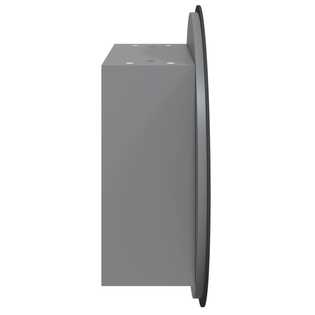vidaXL Koupelnová skříňka s kulatým zrcadlem a LED šedá 47x47x17,5 cm