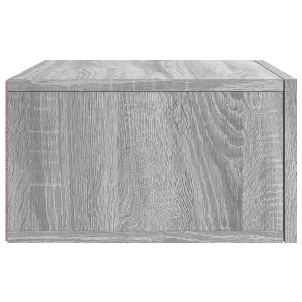 vidaXL Nástěnný noční stolek šedý sonoma 35 x 35 x 20 cm