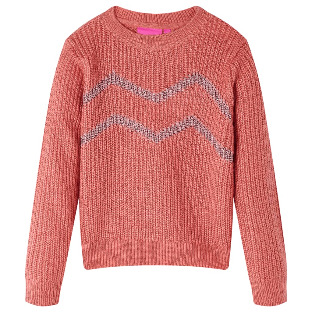 Dětský svetr pletený středně růžový 92
