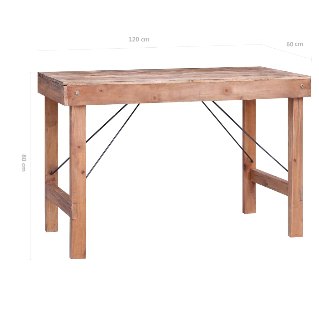 vidaXL Jídelní stůl 120 x 60 x 80 cm masivní recyklované dřevo