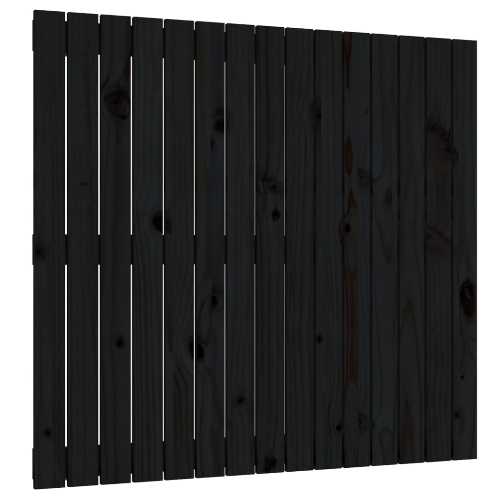 vidaXL Nástěnné čelo postele černé 95,5x3x90 cm masivní borové dřevo