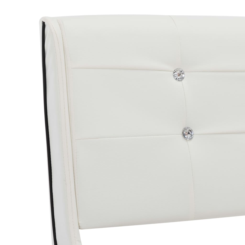 vidaXL Postel s matrací z paměťové pěny bílá umělá kůže 90 x 200 cm
