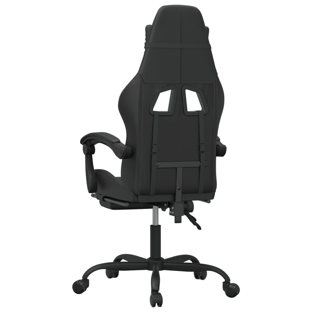 vidaXL Otočná herní židle s podnožkou černá umělá kůže