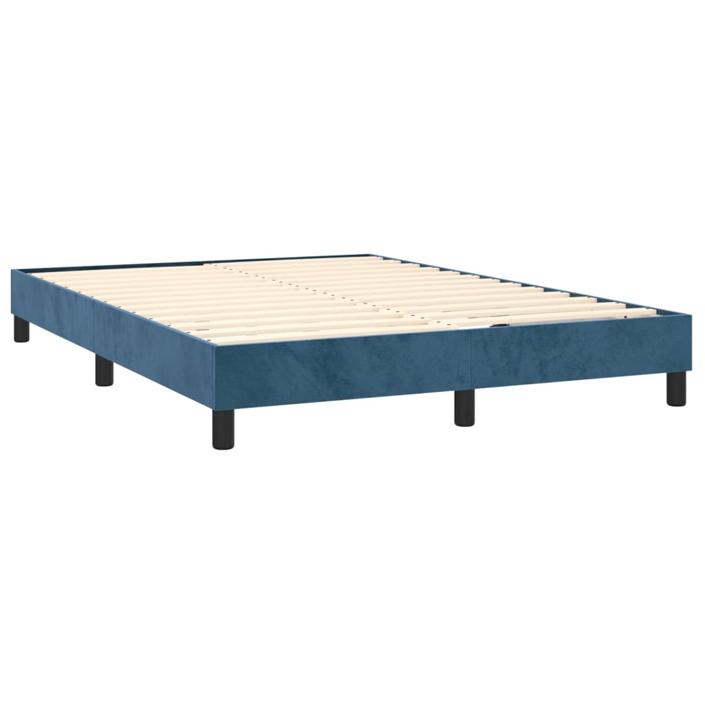 vidaXL Rám postele tmavě modrý 140 x 190 cm samet
