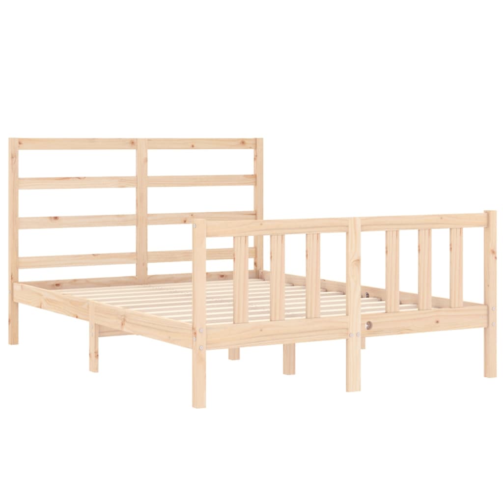 vidaXL Rám postele s čelem Small Double masivní dřevo