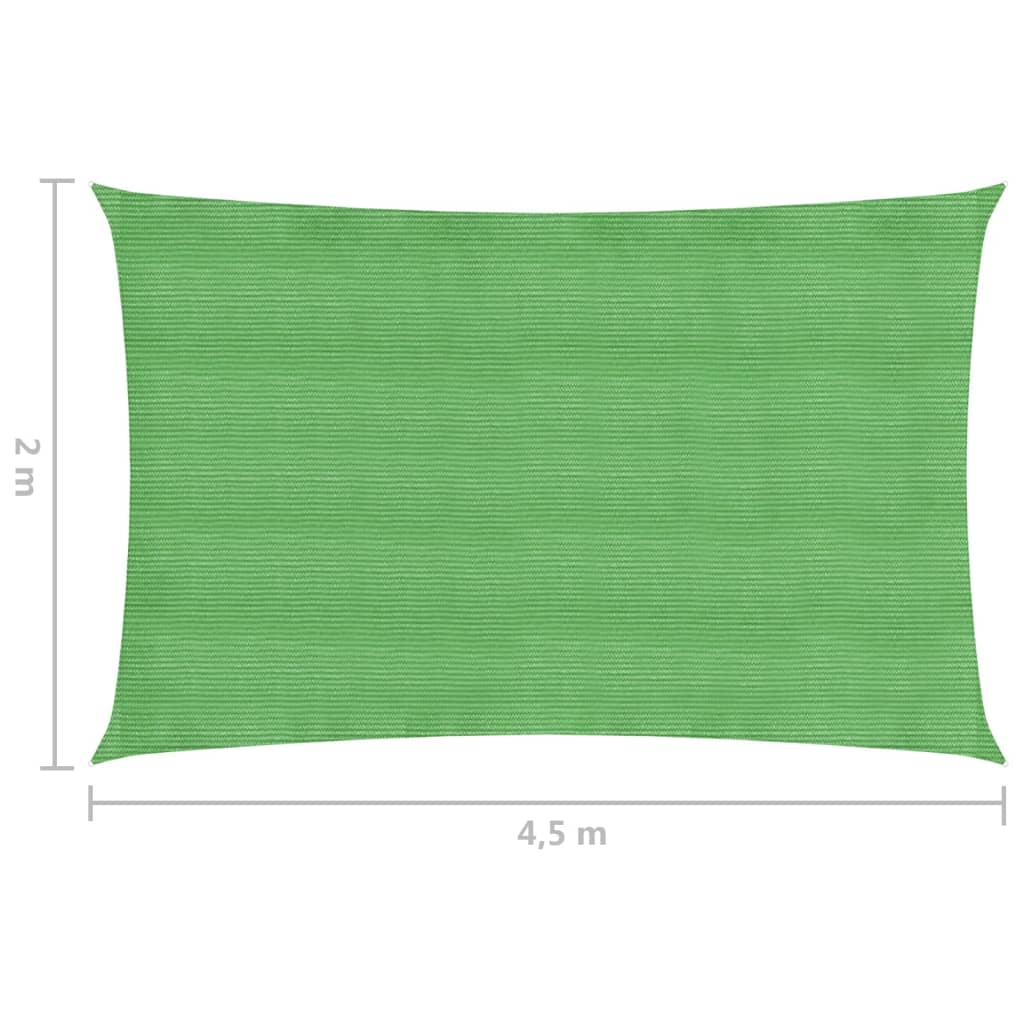 vidaXL Stínící plachta 160 g/m² světle zelená 2 x 4,5 m HDPE