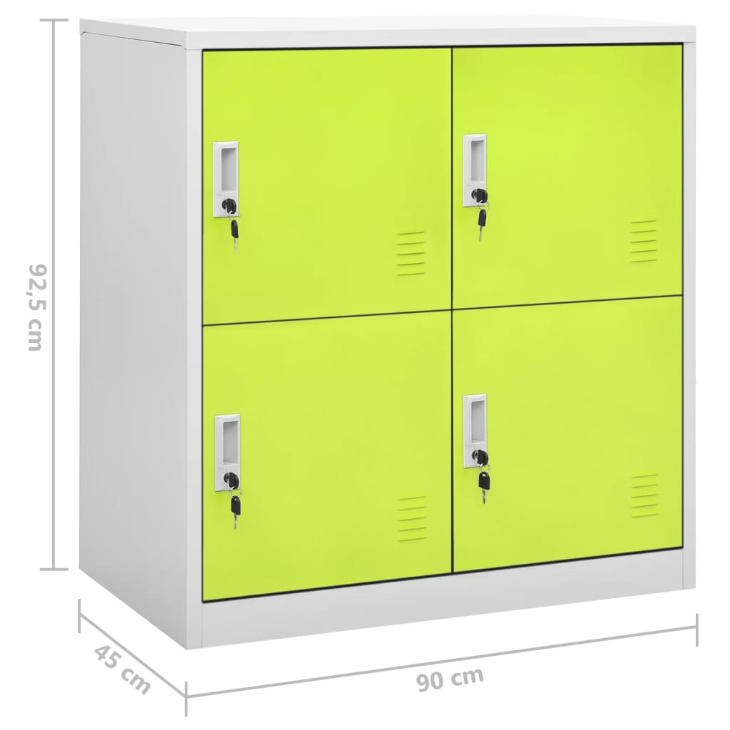 vidaXL Uzamykatelné skříně 5 ks světle šedé a zelené 90x45x92,5cm ocel
