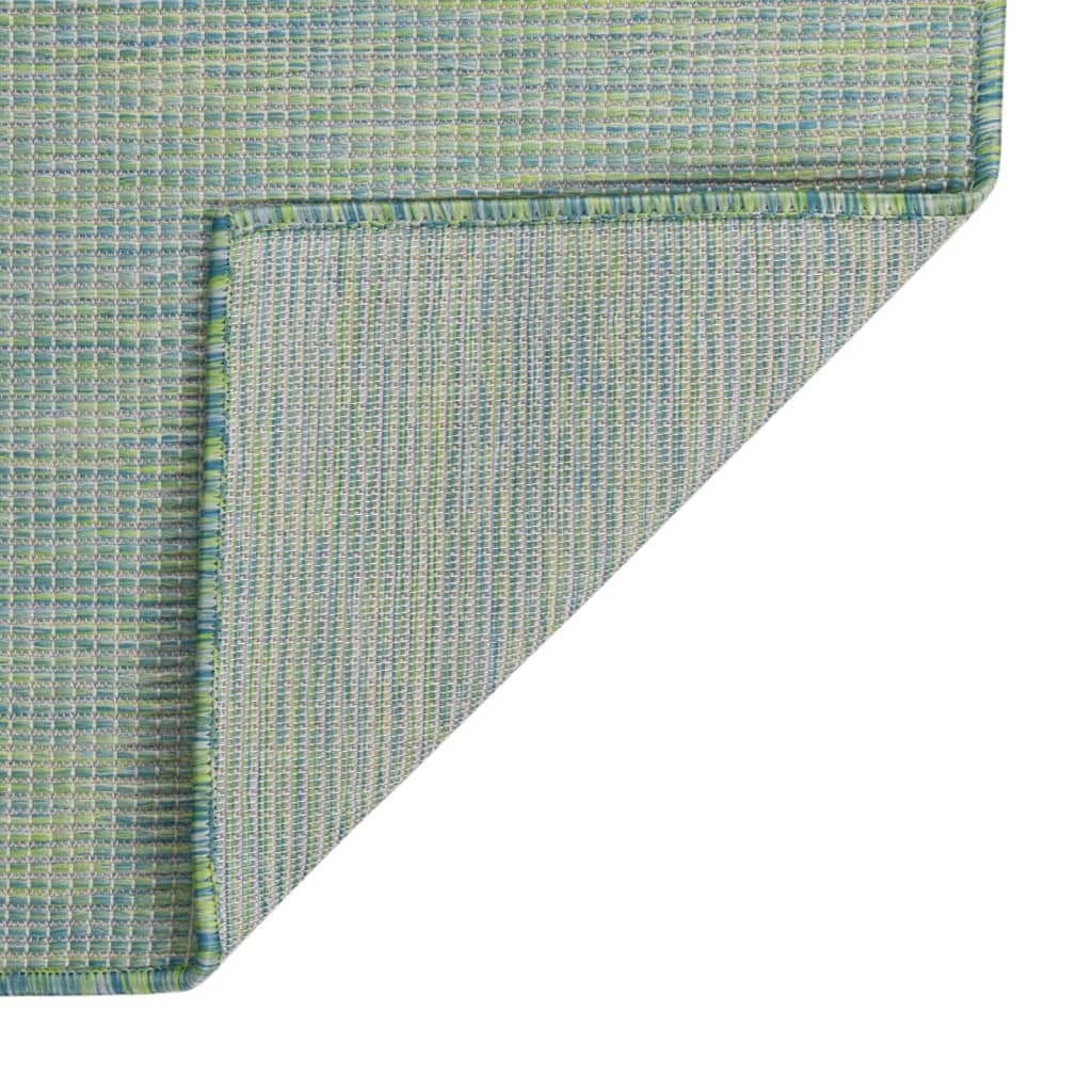 vidaXL Venkovní hladce tkaný koberec 120x170 cm tyrkysová