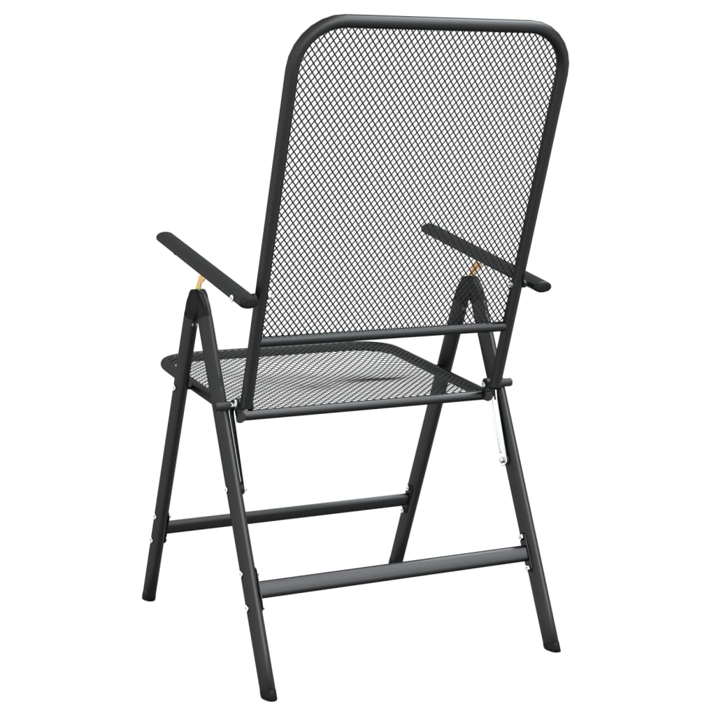 vidaXL Skládací zahradní židle 4 ks mřížka z tahokovu antracitové