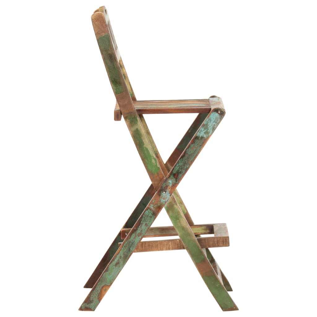 vidaXL Skládací zahradní barové židle 2 ks masivní recyklované dřevo