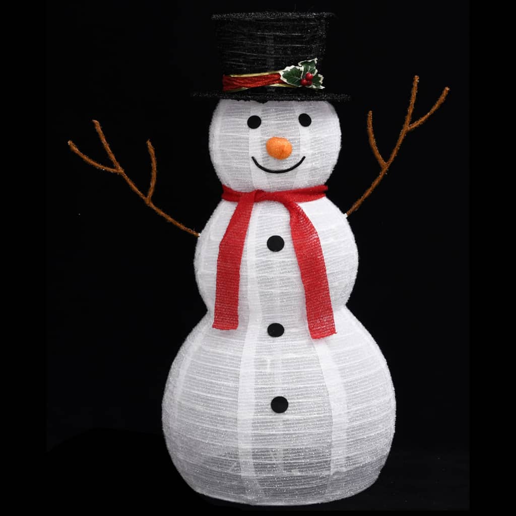 vidaXL Dekorativní vánoční sněhulák s LED luxusní tkanina 90 cm