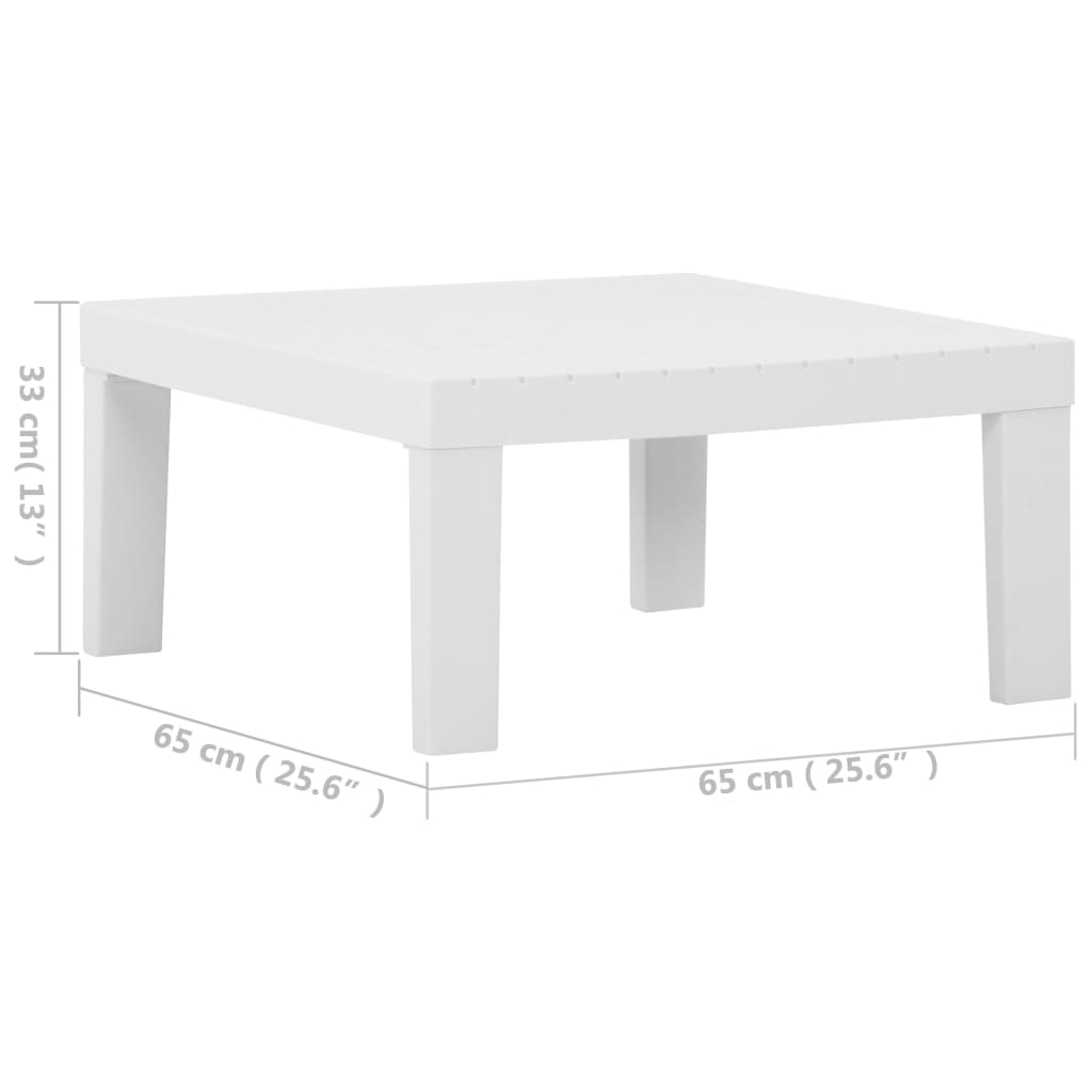 vidaXL Zahradní stolek k lehátku plast bílý