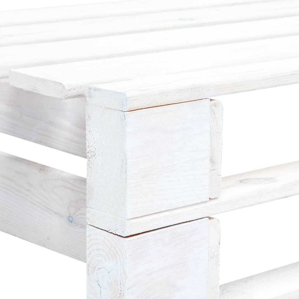 vidaXL Zahradní rohová lavice z palet dřevo bílá