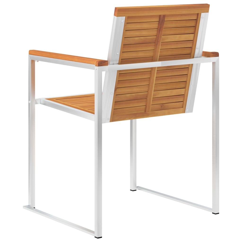 vidaXL Zahradní židle 2 ks masivní akáciové dřevo a nerezová ocel
