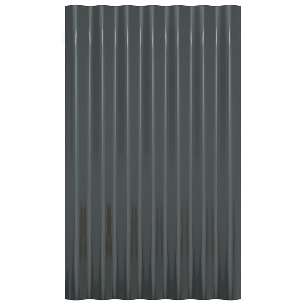 vidaXL Střešní panely 36 ks práškově lakovaná ocel antracit 60 x 36 cm