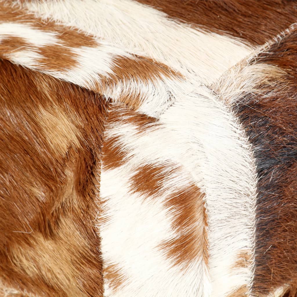 vidaXL Lavice 110 cm hnědá patchwork pravá kozí kůže