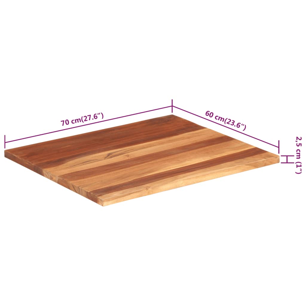 vidaXL Stolní deska masivní akáciové dřevo 25–27 mm 60 x 70 cm