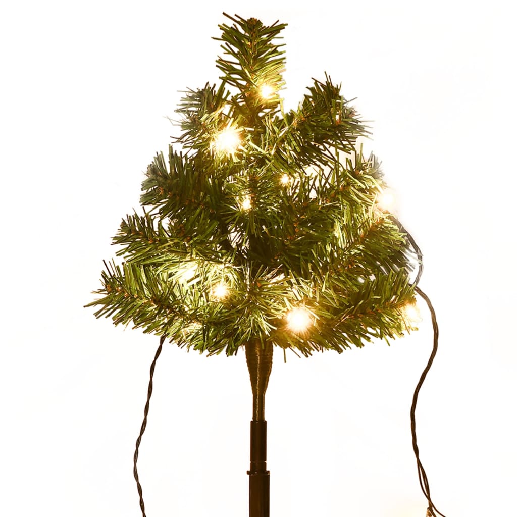 vidaXL Vánoční stromky k cestě 6 ks teplé bílé LED diody 45 cm PVC