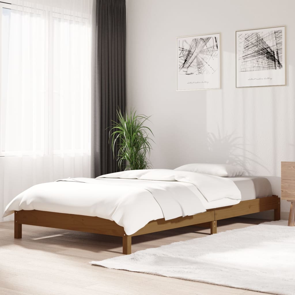 vidaXL Stohovatelná postel medově hnědá 90 x 190 cm masivní borovice