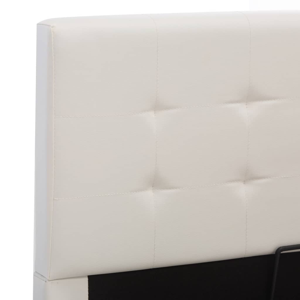vidaXL Rám postele zvedací úložný prostor bílý umělá kůže 180 x 200 cm