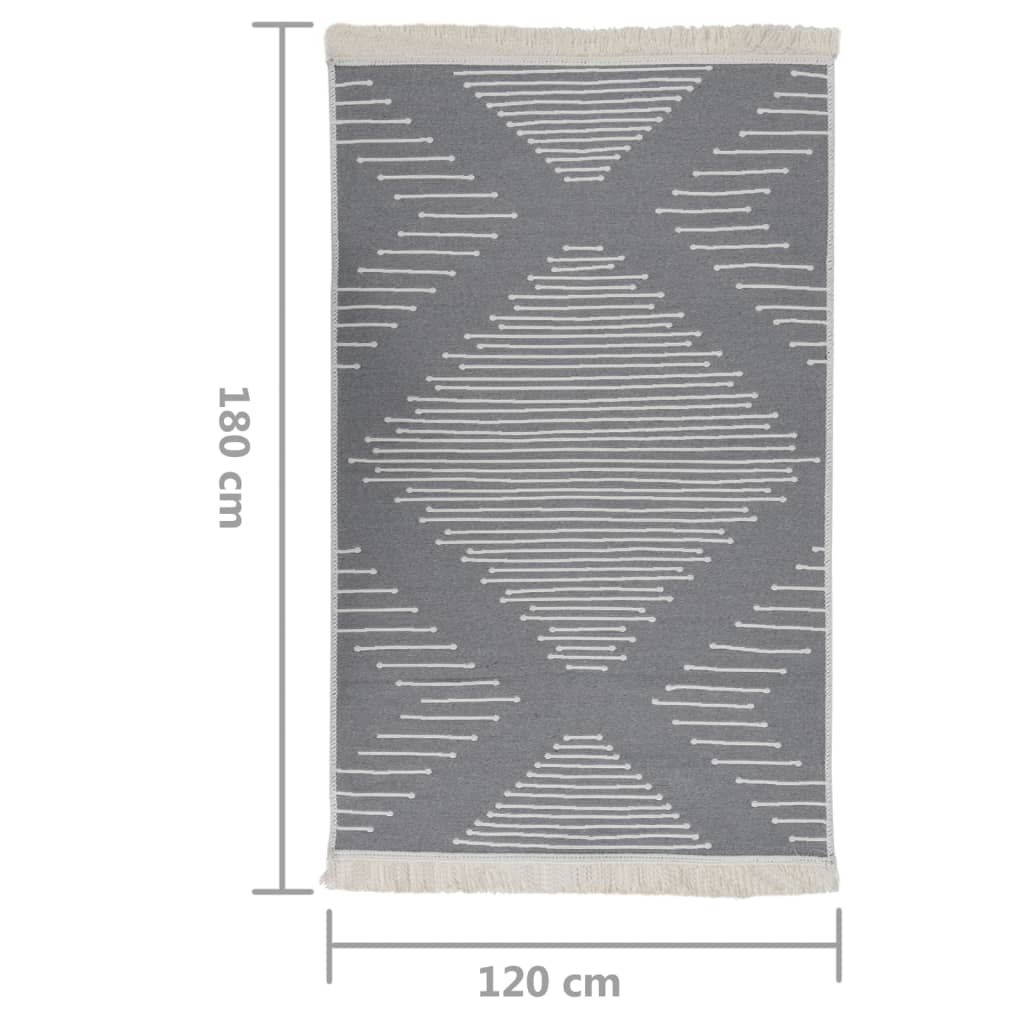 vidaXL Koberec tmavě šedý 120 x 180 cm bavlna