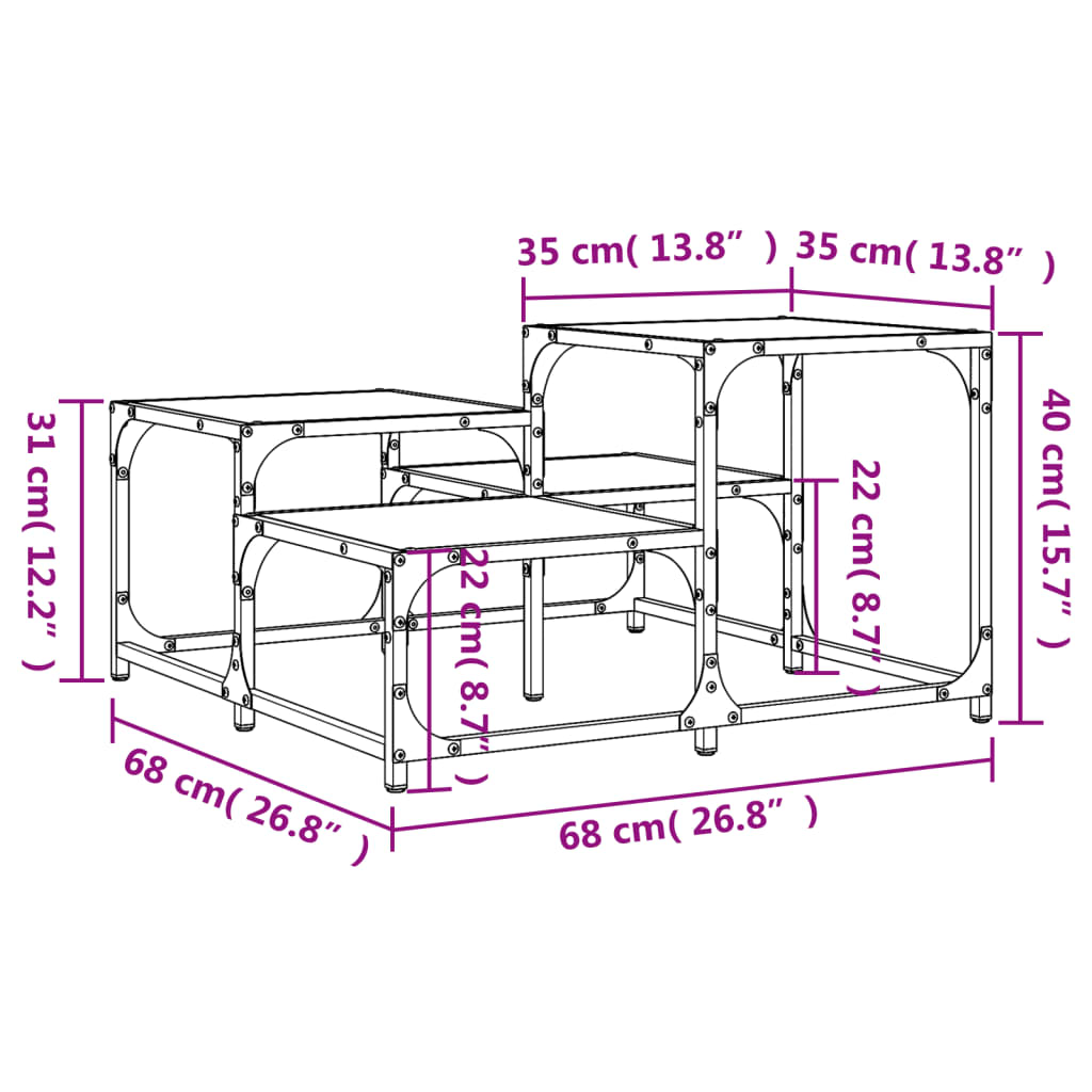 vidaXL Konferenční stolek černý 68 x 68 x 40 cm kompozitní dřevo