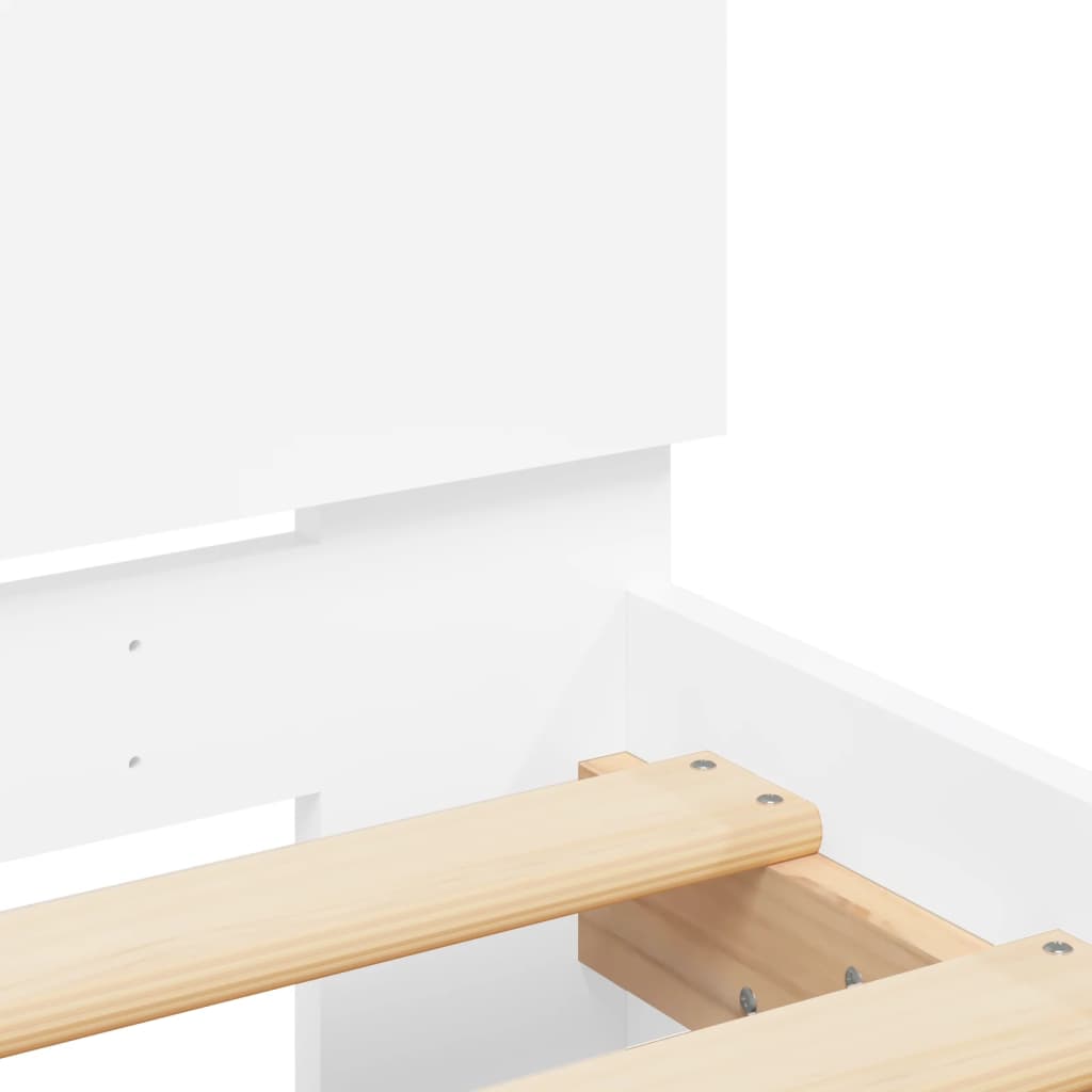 vidaXL Rám postele s čelem bílý 75 x 190 cm kompozitní dřevo