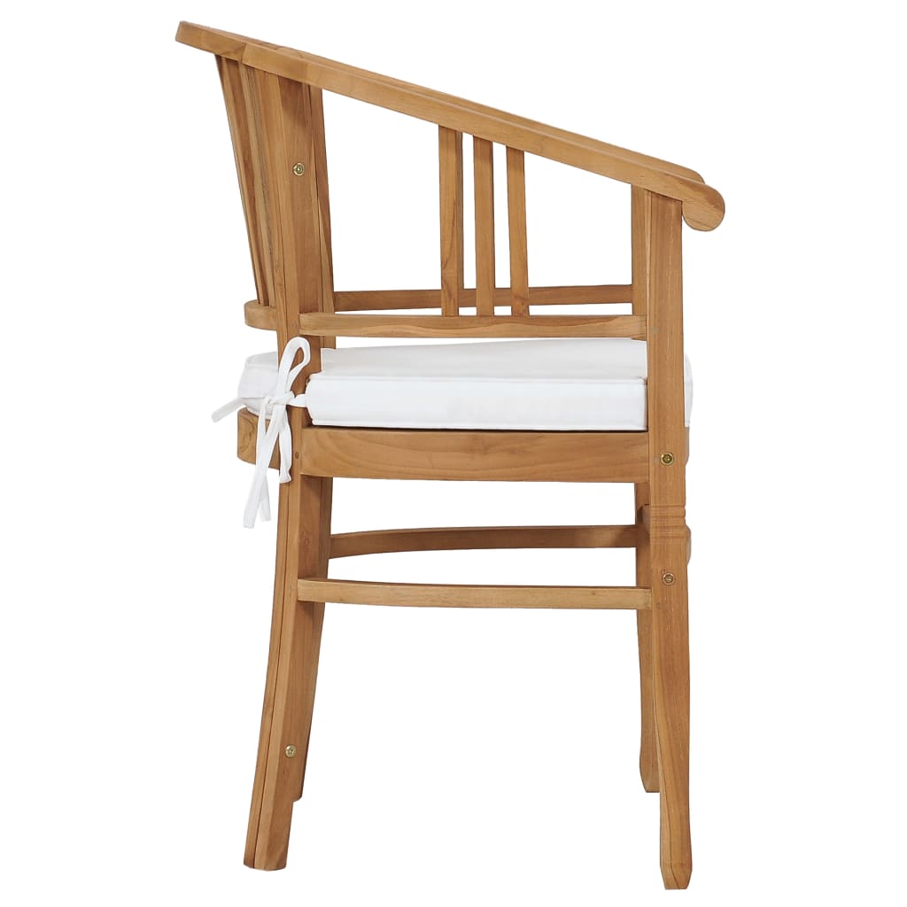 vidaXL Zahradní židle s poduškami 2 ks masivní teakové dřevo