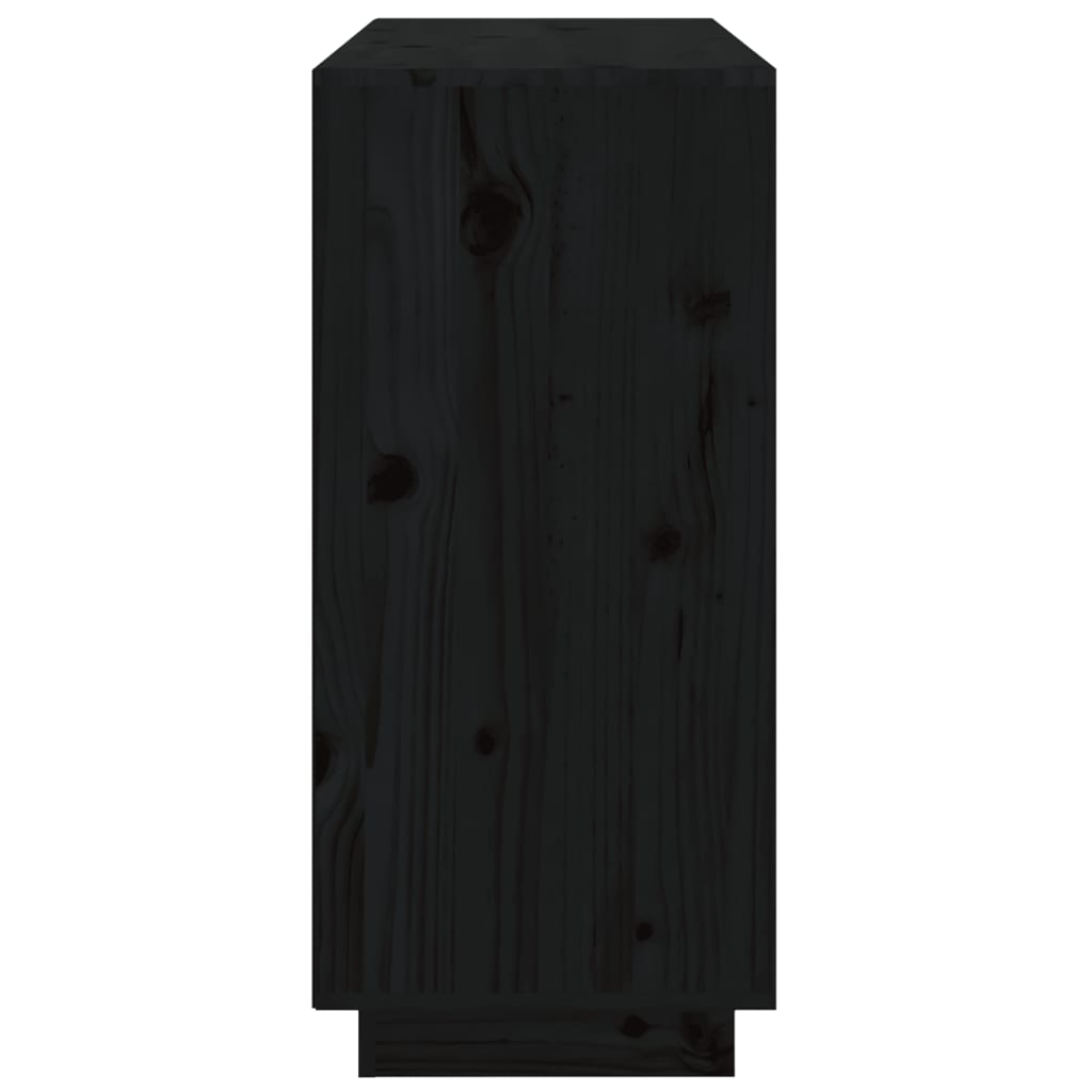 vidaXL Příborník černý 111x34x75 cm masivní borové dřevo