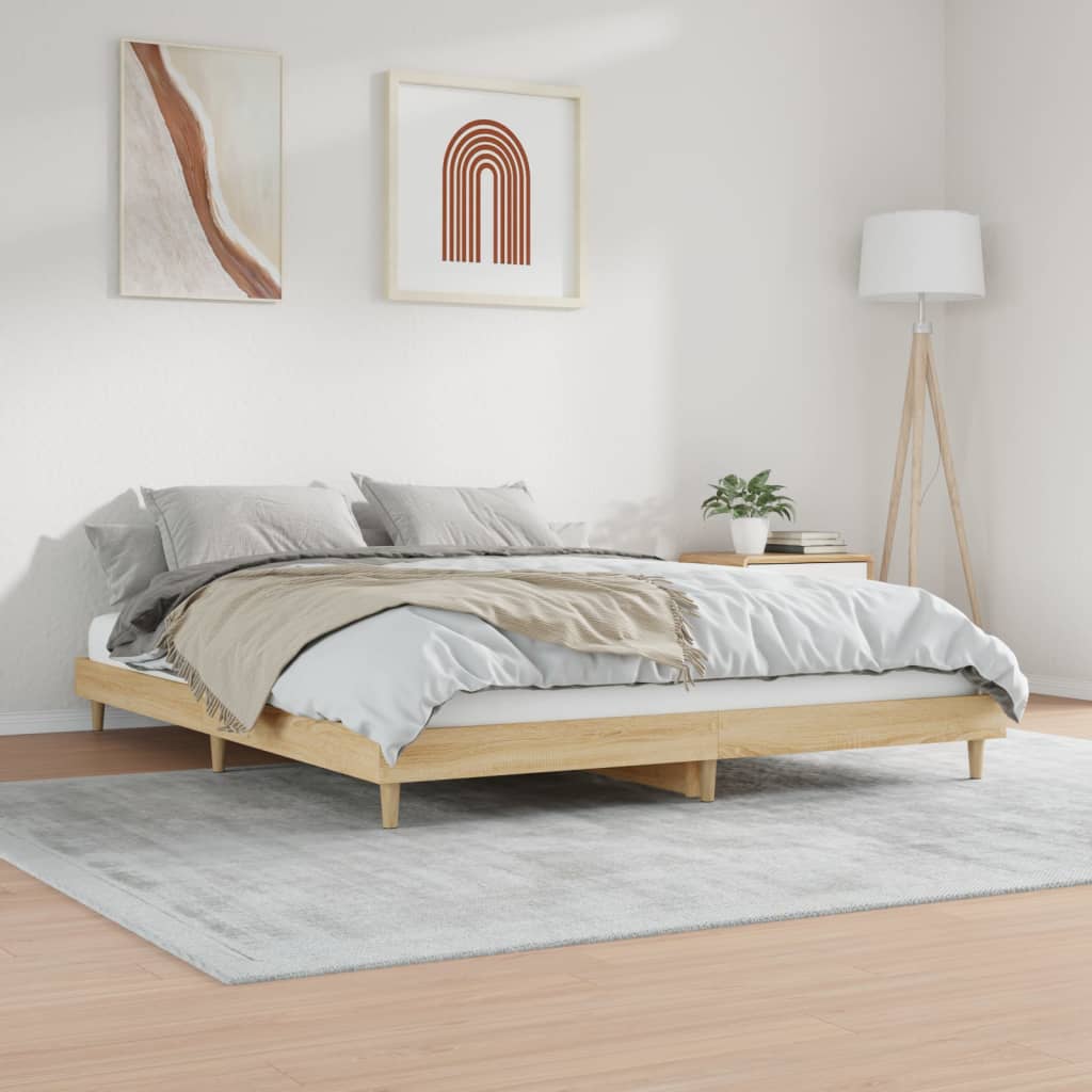 vidaXL Rám postele dub sonoma 180 x 200 cm kompozitní dřevo
