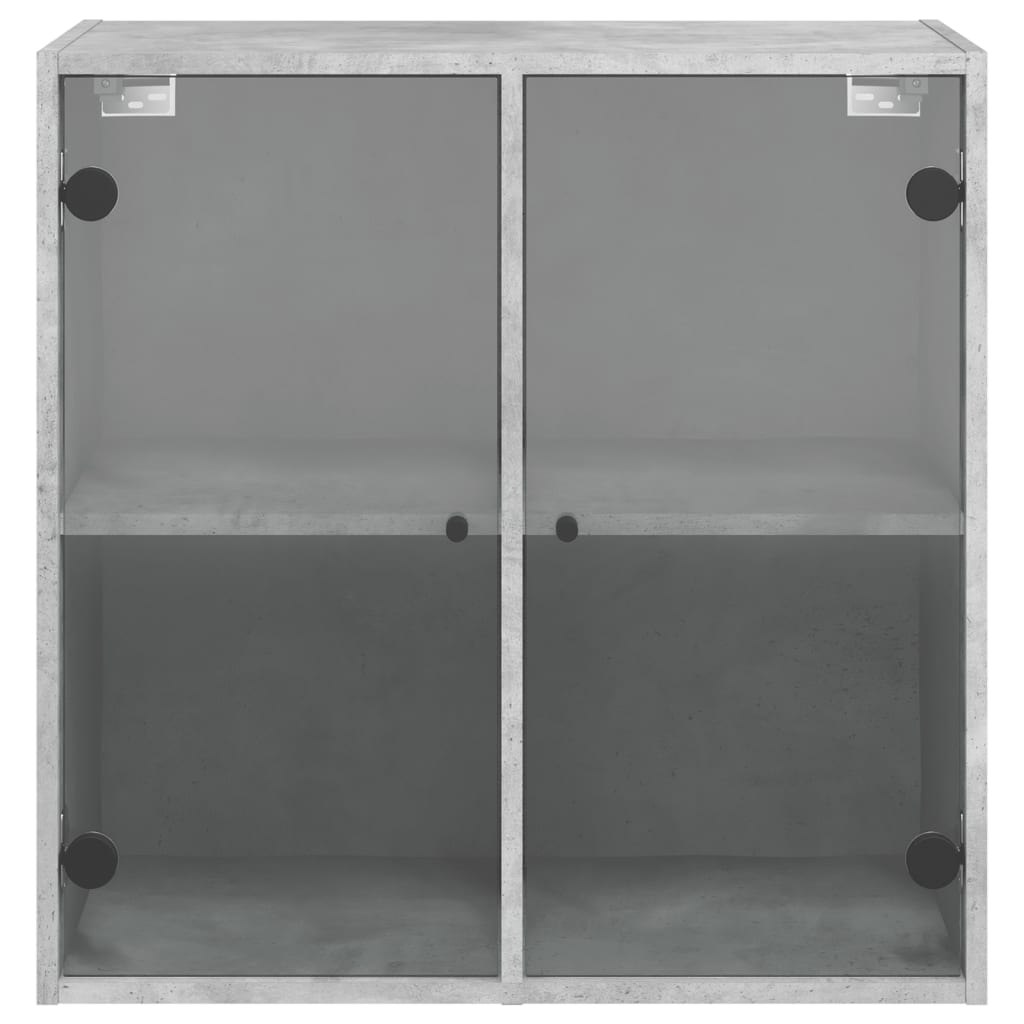 vidaXL Nástěnná skříňka skleněná dvířka betonově šedá 68x37x68,5 cm