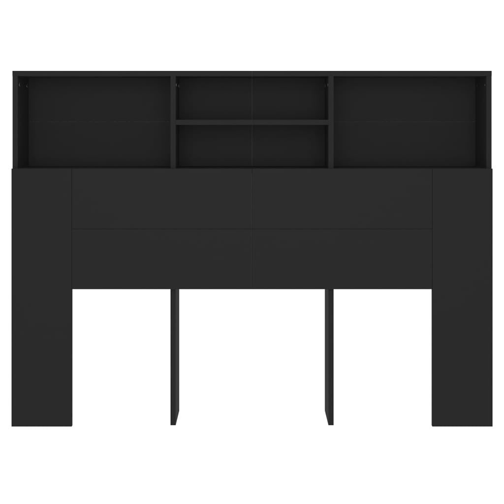 vidaXL Čelo postele s úložným prostorem černé 140 x 19 x 103,5 cm