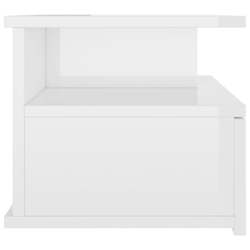 vidaXL Nástěnný noční stolek bílý vysoký lesk 40x31x27 cm dřevotříska