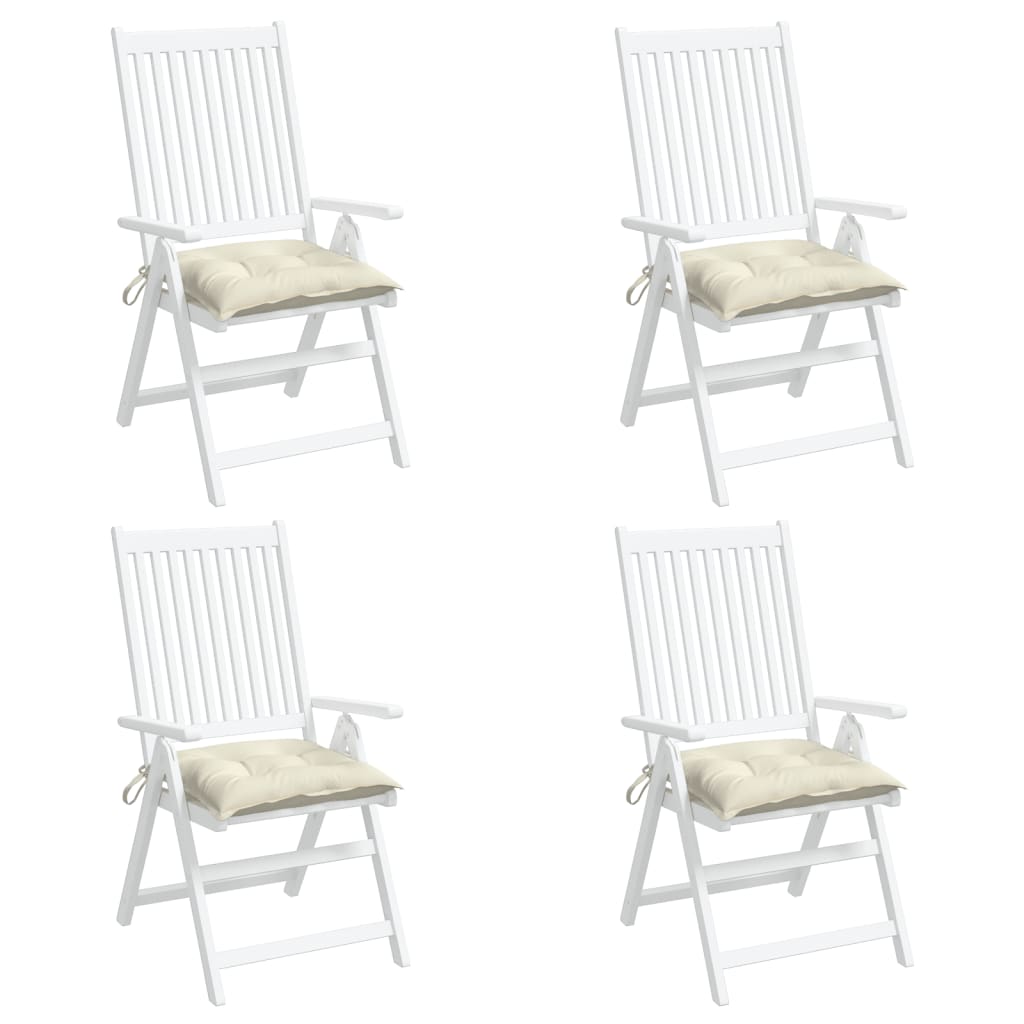 vidaXL Podušky na židli 4 ks krémově bílé 40 x 40 x 7 cm látka oxford