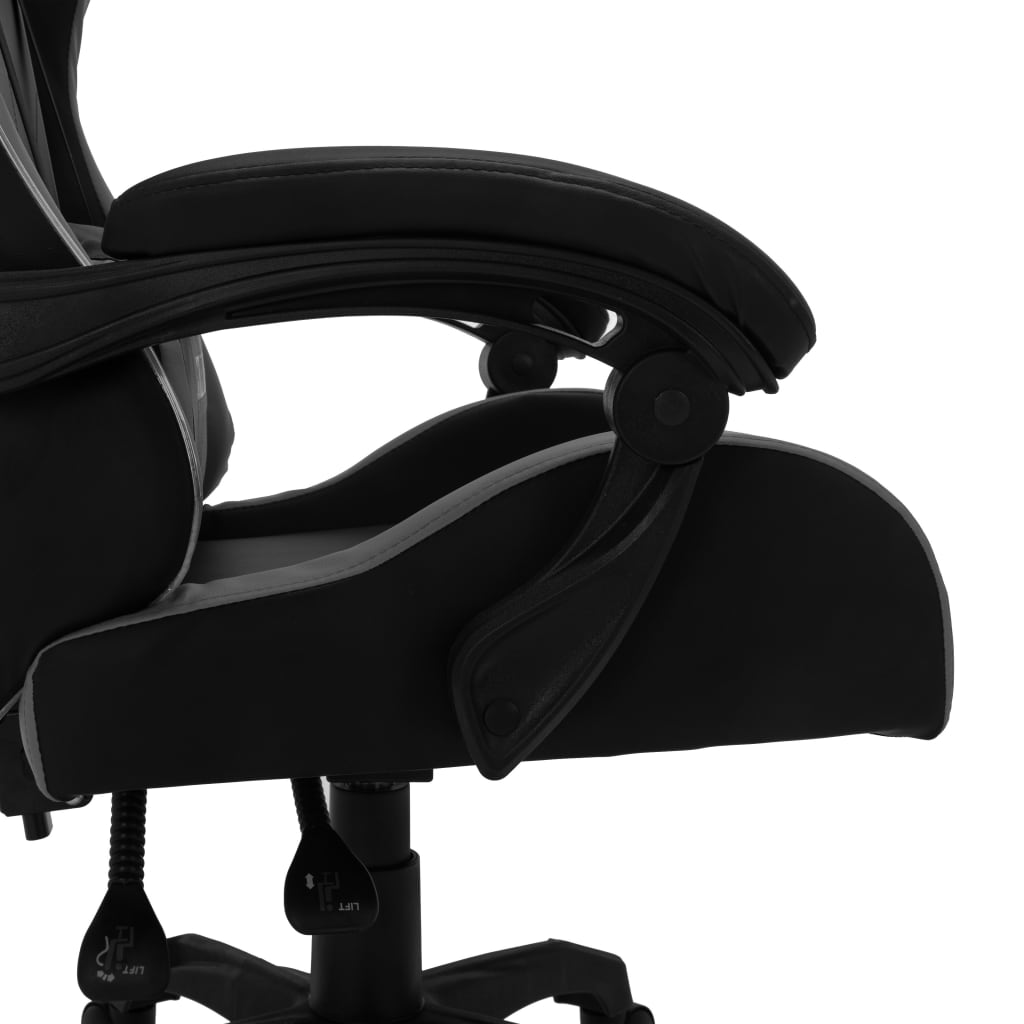 vidaXL Herní židle s RGB LED podsvícením šedo-černá umělá kůže