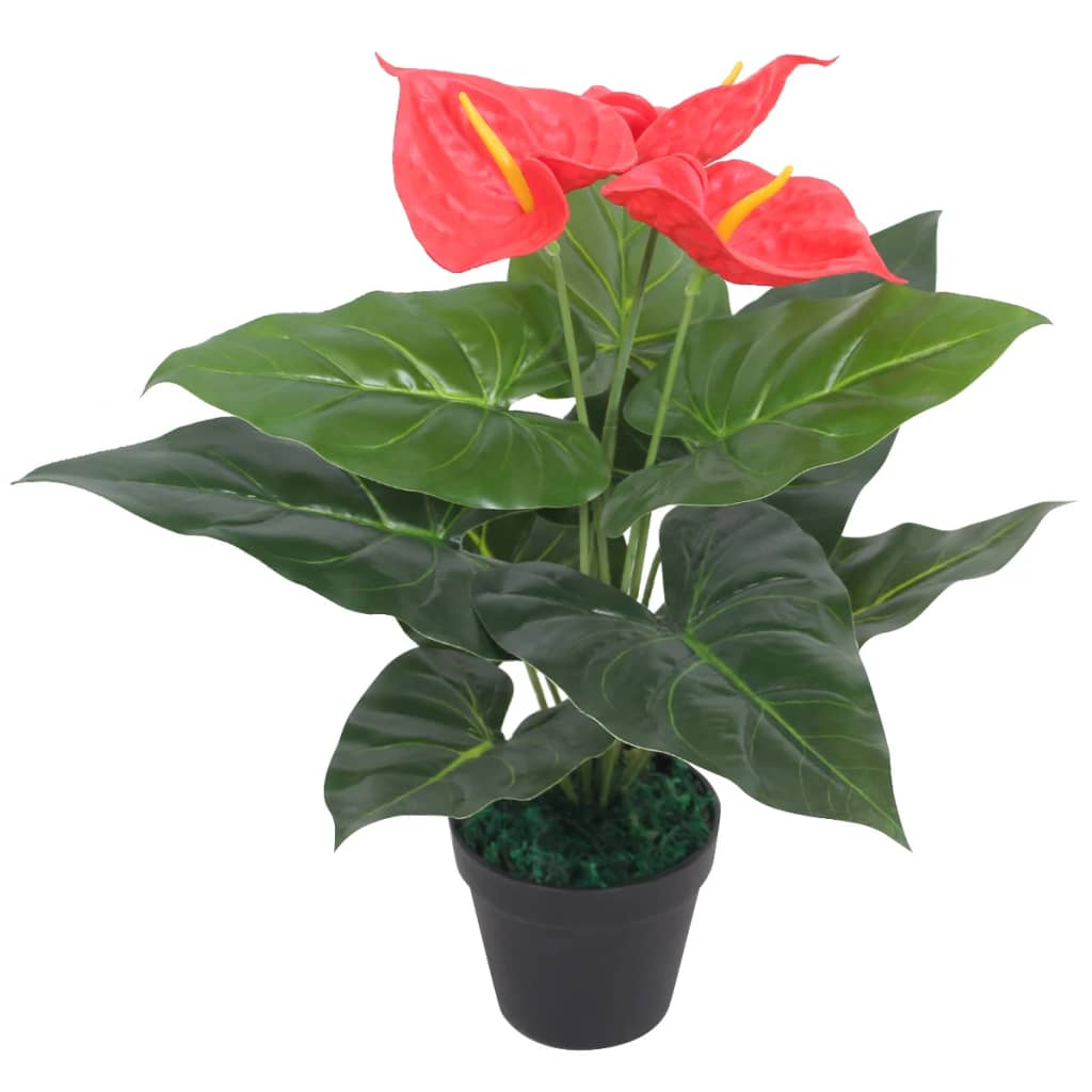vidaXL Umělá rostlina toulitka s květináčem 45 cm červenožlutá
