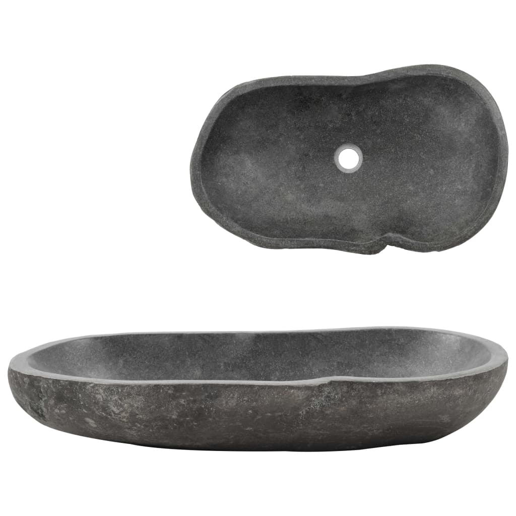 vidaXL Umyvadlo říční kámen oválné 60–70 cm
