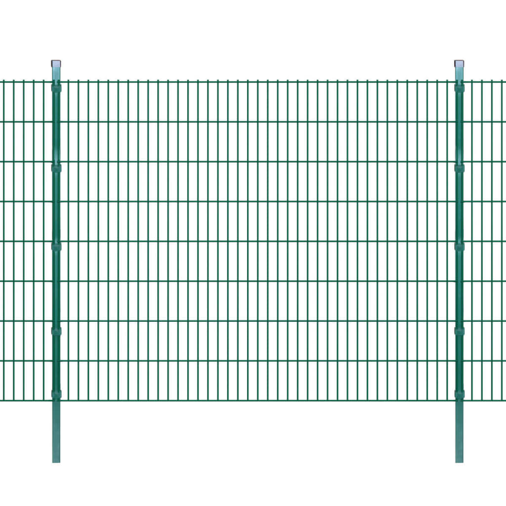 vidaXL 2D Zahradní plotové dílce a sloupky 2008x1630 mm 10 m zelené