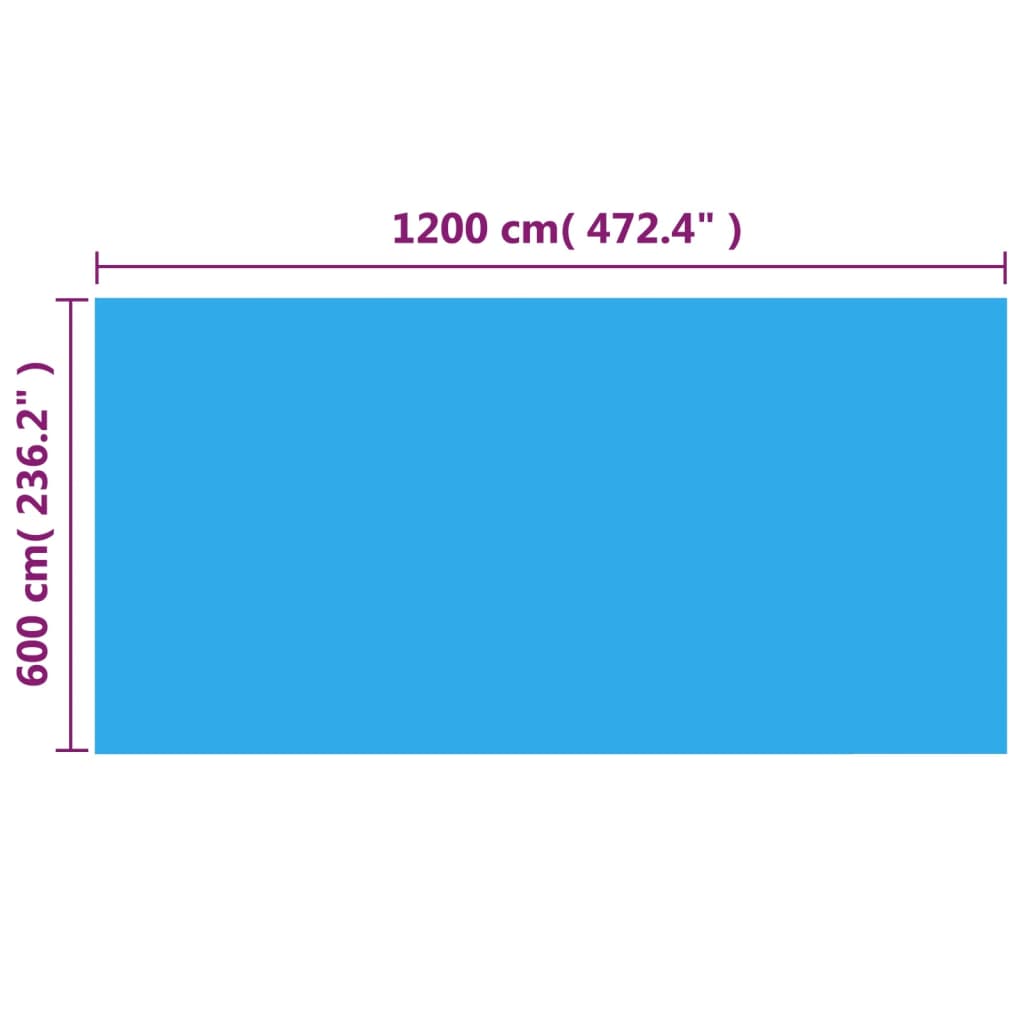 vidaXL Obdélníkový kryt na bazén 1200 x 600 cm PE modrý