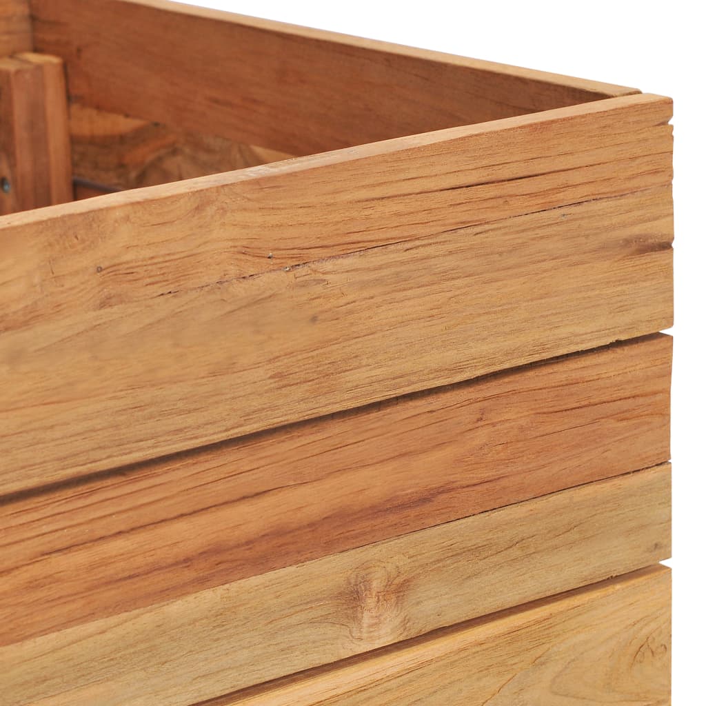 vidaXL Vyvýšený záhon 100x40x38 cm recyklované teakové dřevo a ocel
