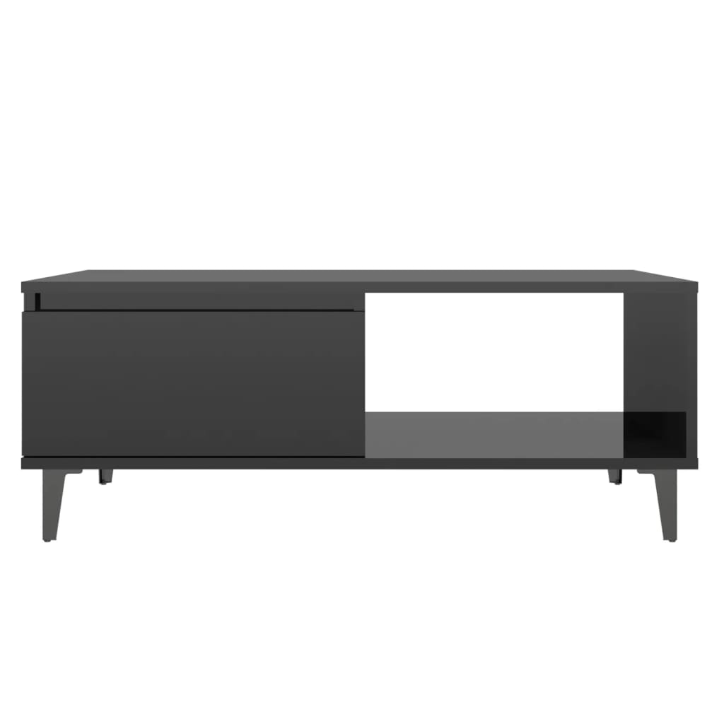 vidaXL Konferenční stolek černý vysoký lesk 90x60x35 cm dřevotříska