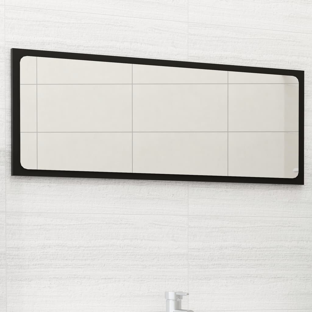 vidaXL Koupelnové zrcadlo černé 90 x 1,5 x 37 cm dřevotříska