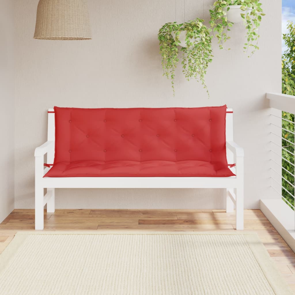 vidaXL Podušky na zahradní lavici 2 ks červené 150x50x3cm látka oxford