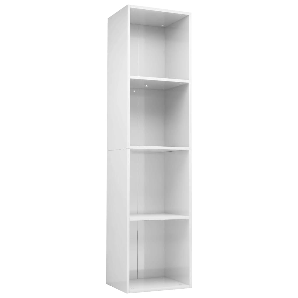 vidaXL Knihovna/TV skříň bílá vysoký lesk 36 x 30 x 143 cm dřevotříska