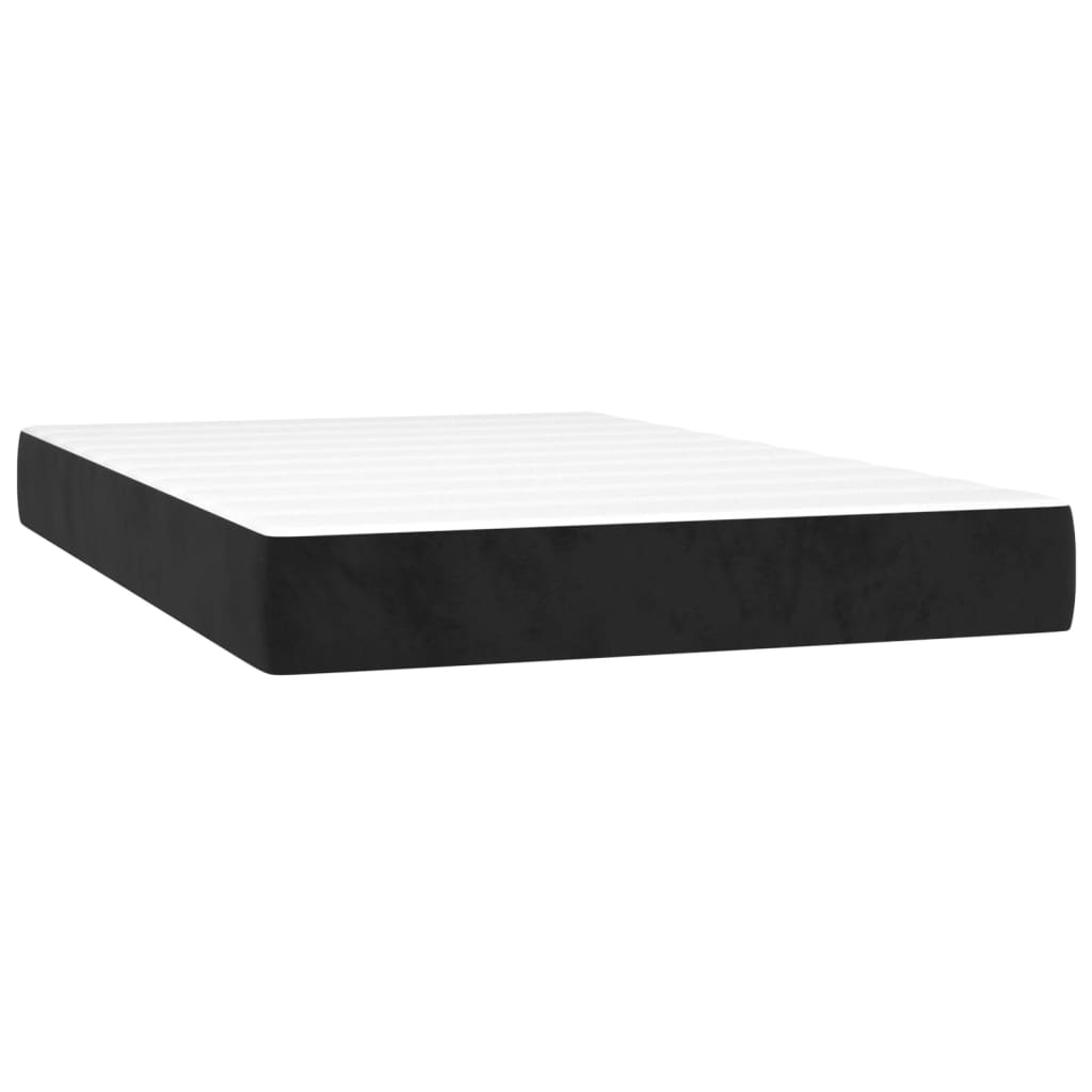 vidaXL Box spring postel s matrací a LED černá 120x200 cm samet