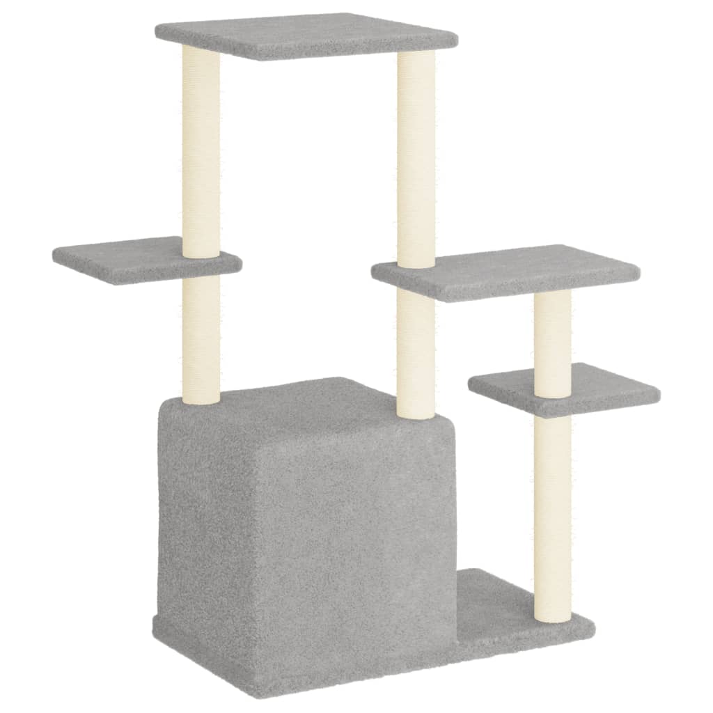 vidaXL Škrabadlo pro kočky se sisalovými sloupky světle šedé 97,5 cm