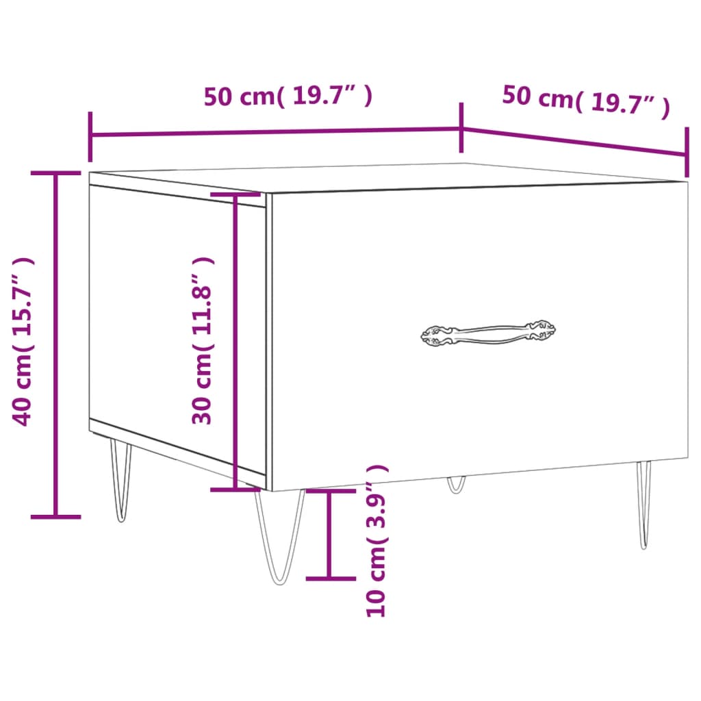 vidaXL Konferenční stolek kouřový dub 50x50x40 cm kompozitní dřevo