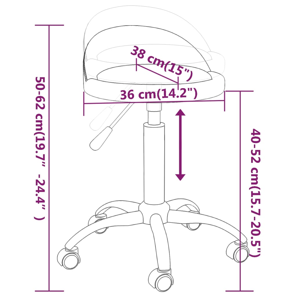 vidaXL Masážní stolička krémová samet