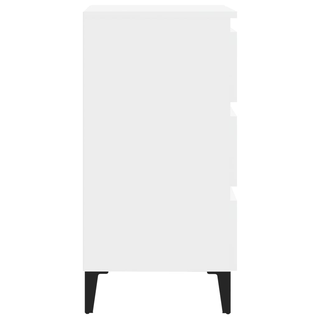 vidaXL Noční stolek s kovovými nohami bílý 40 x 35 x 69 cm